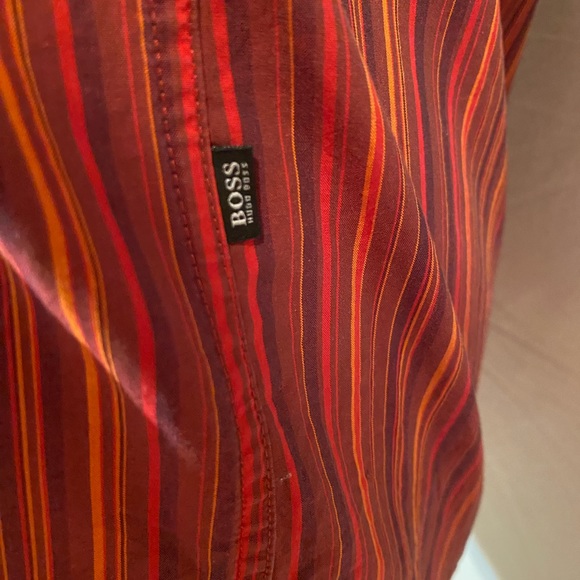 HUGO BOSS Men’s Striped Button Down Shirt Sz L - Picture 9 of 9